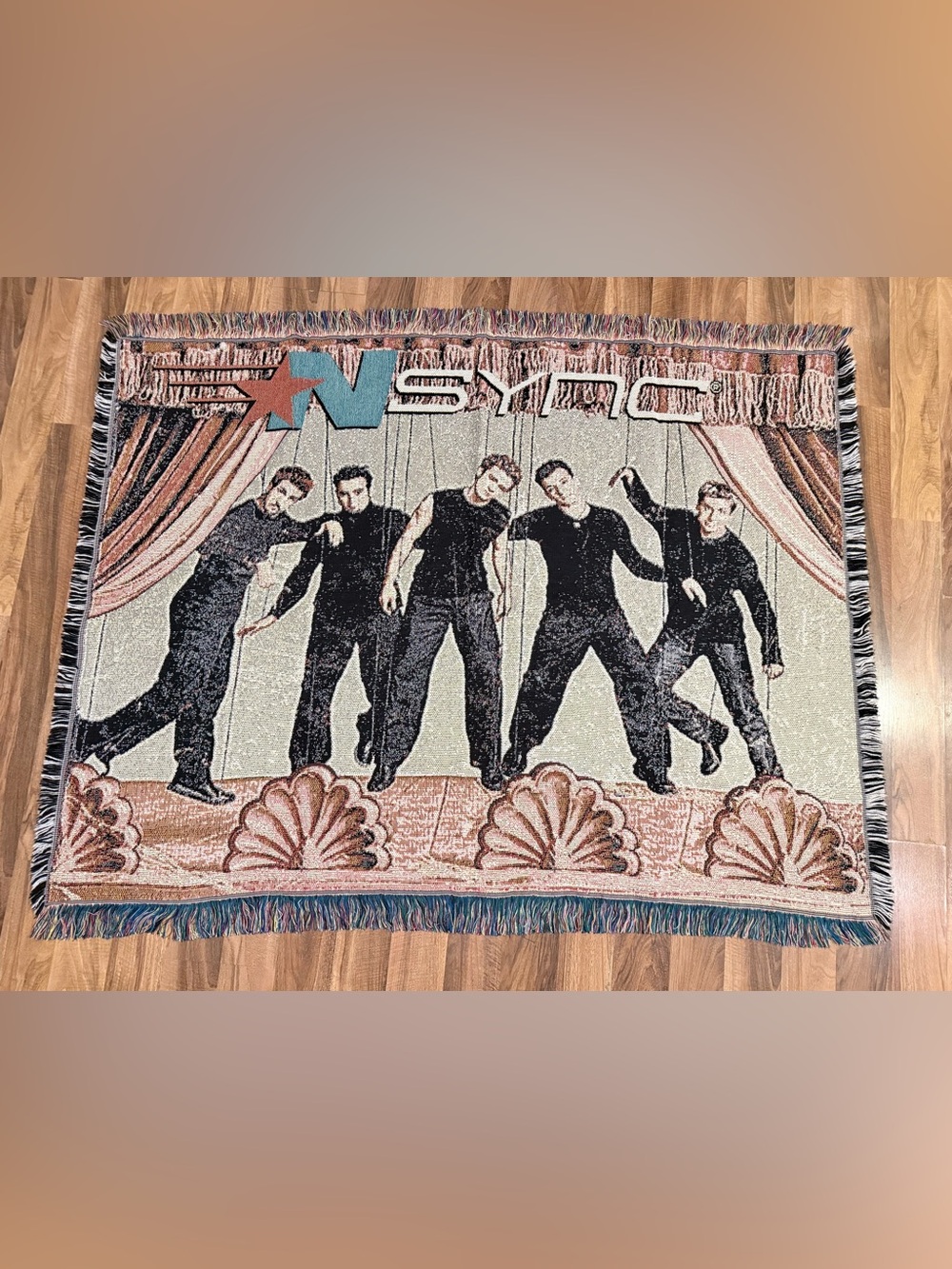 Vintage Y2K NSYNC Boy Band Throw Blanket Tapestry Justin Timberlake Northwest Co